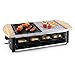 Produktbild Klarstein Chateaubriand Raclette-Grill • Tischgrill • Partygrill • Leistung: 1200 Watt • 50% Natursteinplatte • 50% Grill-Platte • inkl. 8 Pfannen und Grillspieße • schwarz-silber