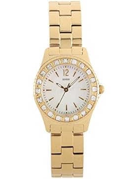 Guess Damen-Armbanduhr XS Mini Sparkle Analog Quarz Edelstahl beschichtet W0025L2