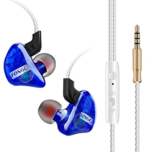 Preisvergleich Produktbild Xshuai Modische 3.5mm mit Mikrofon Bass Stereo In-Ear Universal Kopfhörer 1.25M Kopfhörer Headset Earbuds Kompatibilität mit Apple, Samsung, HP, HTC, Lenovo, LG (Blau Rot) (Blau)