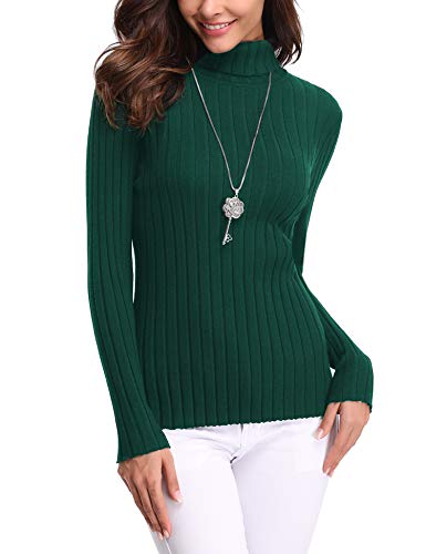 Abollria Maglione Donna Elegante a Collo Alto Maniche Lunghe per Inverno Pullover Accollato Dolcevita Maglia a Maglieria Elasticizzata