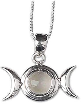 Anhänger Mondphase Keltischer 925er Silber Schmuck - Für psychische Fähigkeiten - mit Kette Halskette Silberkette...