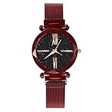 CLOOM Damen Uhr Fashion Women Crystal Golden Stainless Steel Analog Quartz Wrist Watch Damen Uhr Silber/Elegante Edelstahl Armbanduhr mit Strasssteinen Lady Elegante Luxusuhr Damen Armbanduhr (E)