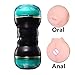 Produktbild Collocation-Online Herren Masturbationstasse, Dual Channel, Real Vagina Pussy Anal Sex Oral Sex Spielzeug Sex-Produkt für Männer, Dream Blue