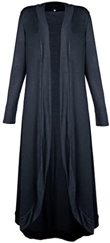 Women's Casual Long Sleeve Open Front Solid Color Lightweight Long Maxi Cardigan