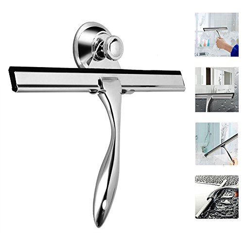 Preisvergleich Produktbild NewThinking stilvoller Dusch- und Badezimmerabzieher, Reinigungszubehör, Fensterglasabstreifer, Reinigungslippe geeignet für Glas-, Spiegel-, Keramik- und Marmorflächen, Duschkabinenabstreifer