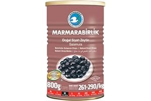Marmarabirlik Natürliche türkische schwarze Oliven, Super, Medium, 800 g