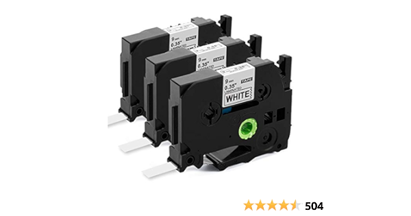 Upwinning Compatible Label Tape Replacement For Brother P Touch Tape Tze 221 Laminated 0 35 9mm X 8m Black On White Tape Tze221 Aze 221 For Brother Ptouch Label Maker Pt 900 1000 1010 H105 H110