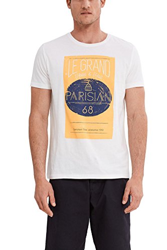 ESPRIT Herren T-Shirt 047EE2K020-Print, Weiß (White 2 101), Medium ESPRIT Herren T-Shirt 047EE2K020-Print, Weiß (White 2 101), Medium