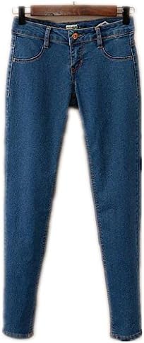 Wgwioo Women'S Jeans Mid-Rise Inseam Zipper Long Button Loose Solid Color Casual Deep Denim Pants . 34