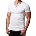 Produktbild VENMO Mode Herren Knopf Bluse Kurzarm Fit Pullover Shirt Solid Top Übergang Langarmshirts Slim Fit Hoodie Sweatshirt T-Shirt Top Sweatshirt Sweater Kurzarm-shirt Basic Crew Neck Vintage (Sexy White, L)
