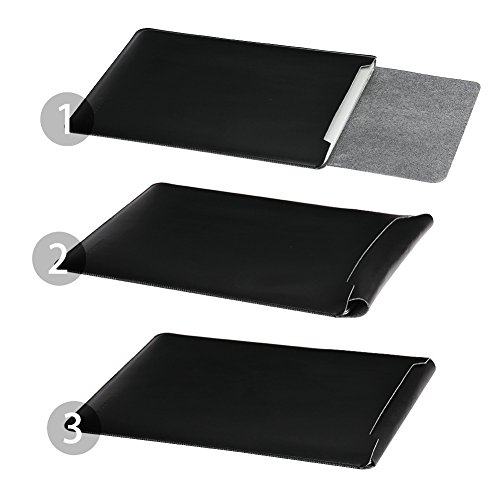GENORTH   Wasserdicht Mikrofaser PU Leder Laptop H  lle f  r MacBook 12 Inch  12 Zoll  Shwarz 