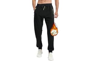 ZOXOZ Pantaloni Tuta Uomo Felpata Pile Foderato Fleece Termici Cotone Sportivi Joggers Pantaloni Cerniera Tasche Laterali