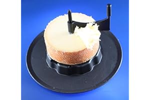 MAAJ KOMPLETT SET SWISS-MADE MIT HOBEL + HAUBE + KÄSE Tete de Moine Schweizer Mönchkopf Käse Halber Laib ca. 400 g (1kg=32,50€)