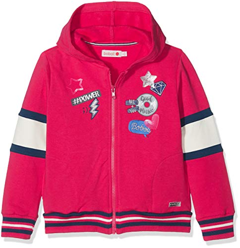 boboli Chaqueta Felpa elástica de niña Sweat-Shirt, Rouge (Escarlata 3591), 10 Ans Fille