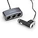 Price comparison product image TeckNet 3 Way Multi Socket Car Cigarette Lighter Splitter USB Plug Charger + One additional USB Charging Port