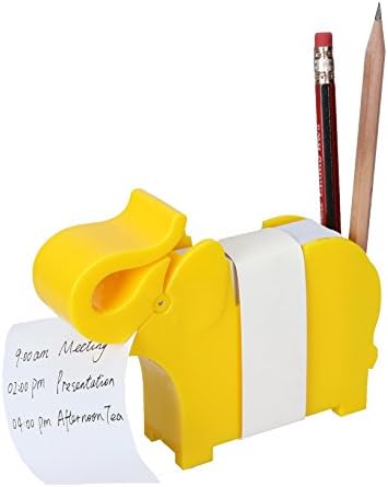 MYEUSSN Morris Clip Memo Holder with Memo Pad Papers Desk Top Notes Organizer Office Gift (yellow)
