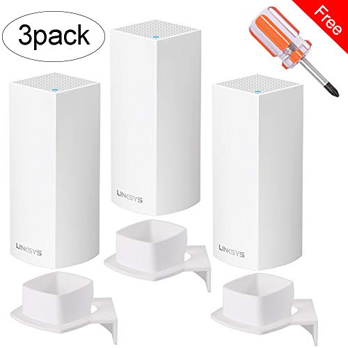 BECEMURU Supporto da Parete Supporto da Tavolo Stabilità Supporto da Parete ABS Supporto per Linksys Velop Tri-Band Intero Sistema di Rete Wi-Fi Router Bianco (3 Pacco)