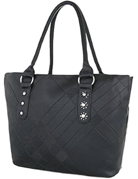 iTal-dEsiGn Damentasche Mittelgroße Shopper Schultertasche Kunstleder TA-F3591