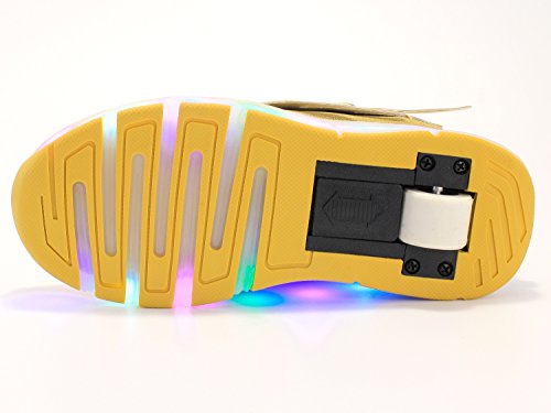 Mr.Ang Mit LED Lichter blinken Skateboard Schuhe Flügel-Art RollenRäder Schuhe Unisex Skateboard Lnline Sneaker Einzelnes Rad Jungen Mädchen Kinder Wanderschuhe neutral Kuli Rollschuh Schuhe - 4