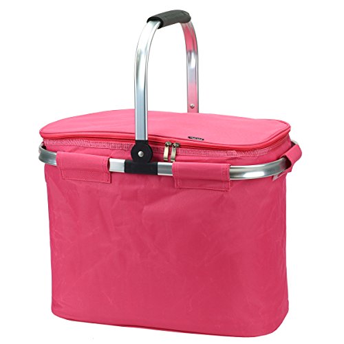 Thermo-Einkaufskorb, XXL Volumen 40 Liter, 45x25x35cm (Pink)