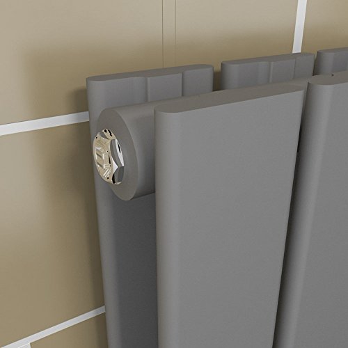 Design Flach Heizkörper 1600x616mm Antrazit Paneelheizkörper Vertikal Mittelanschluss Doppellagig - 7