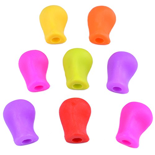 euhuton 8Pcs Soft Silicone Handwriting Pen Grips Holder Children Handwriting Correction Aid Grip Random Color