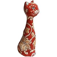 CERAMICHE D'ARTE PARRINI - Italienne artistique poterie, chat, décoration florale, peint à la main, fabriqué en Italie Toscana
