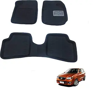 KOZDIKO Thermoplastic Elastomer Car Foot Mats for Maruti Suzuki Alto K10 (Black)