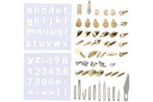 ESTINK Punta de Bolígrafo para Pirograbado, 57 Piezas Juego de Puntas de Bolígrafo, sin Plomo, para Soldador de Pirograbado, para Soldadura/Pirografía/Grabado