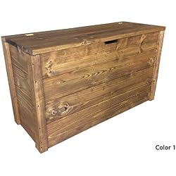 Coffre en bois 90 x 35 x 50H noyer foncé également sur mesure