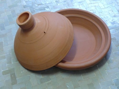 Marokkanische Tajine zum Kochen unglasiert Ø 30 cm f. 3-4 Personen - 2