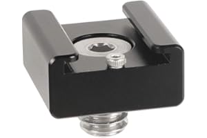 CAMVATE 3/8"-16 - Adattatore per montaggio a slitta fredda con perni di posizionamento compatibile per i punti di montaggio standard ARRI