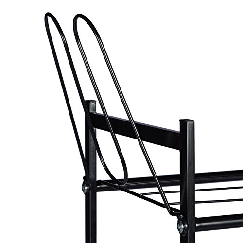 Relaxdays Schuhregal SANDRA mit 5 Ebenen, Schuhablage aus Metall, mit Stiefelfach, für 16 Paar Schuhe, HBT: ca. 101 x 85 x 26 cm, mit Griffen, schwarz - 5