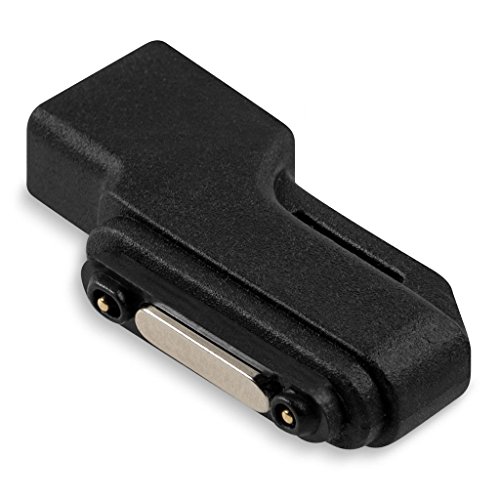 Forepin® Micro USB Adapter für Sony Xperia Z1, Sony Xperia Z2, Sony Xperia Z3, Sony Xperia Z1 Mini Magnet Anschluss Lade Kabel in Schwarz