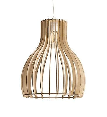 LUSSIOL Suspension, e27 Helsinki bois bois naturel 1 x 60 W LUSSIOL