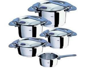 Fissler 1611505000 Topfset Intensa 5-teilig, Blaue Griffe