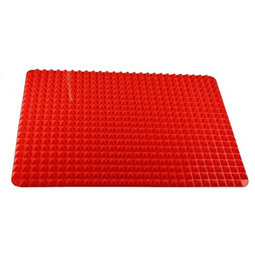examen Pixnor Tapis de cuisson de cuisson en silicone anti-adhésif - Rouge