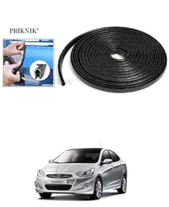 PRIKNIK Car U Shape Edge Trim Rubber Strip Seal Protector Car Door Edge Guards (16 ft/5 m, Black) Compatible with Hyundai Accent