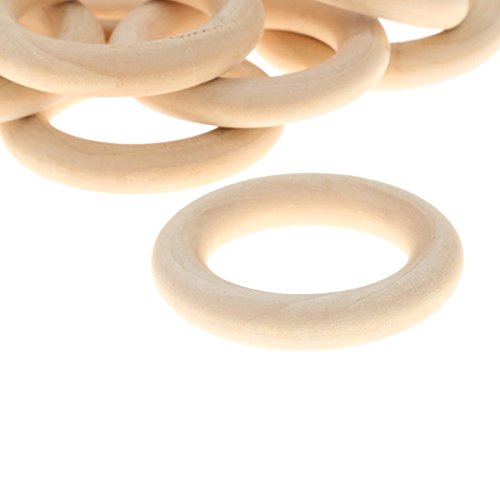ROSENICE Holz-Ring DIY Schmuck Machen Ergebnisse Bezaubert 5.5 cm – 10 Stücke - 5