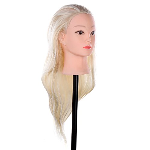Anself Dummy Model Long Hair Hairdressing Training Head Mannequin Cut for Salon Practice with Clamp
