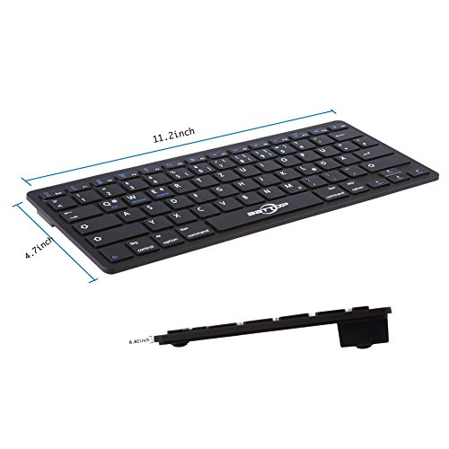 BATTOP Bluethooth Tastatur, QWERTZ Deutsche Layout Tastatur Ultra dünn drahtlose Bluetooth Tastatur Bluetooth 3.0 drahtlose Tastatur für alle Tablet,iPad,Mac,iOS, Android und Windows Geräte – Schwarz - 5
