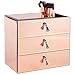 Produktbild Beautify Roségold Verspiegeltes Schmuckkästchen mit 3 Schubladen - Roségoldene Griffe -Aufbewahrung/Ordentlicher Schreibtisch/Organiser (Roségold)