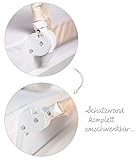 roba Bettschutzgitter „Klipp-Klapp“, klappbarer Rausfallschutz für Kinder; aus Metall, Kunststoff und strapazierfähigem Polyestercanvas-Material in Beige, verschiedene Größen - 5