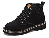 CAMEL CROWN Stiefeletten Damen Stiefel Leder Martin Boots Klassischer Schnürhalb