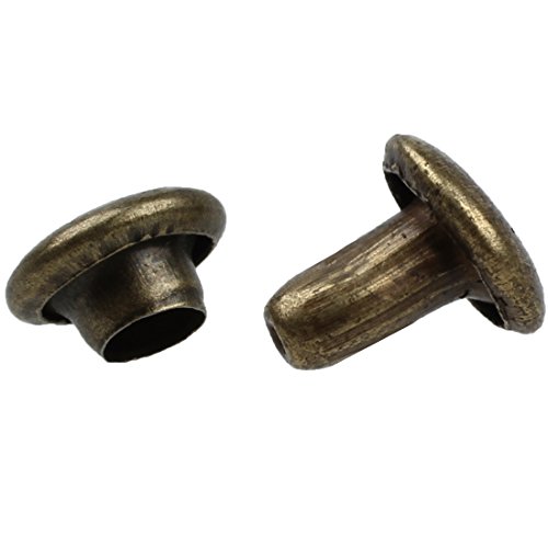 TOOGOO(R) 100 Stueck 6mm Runde Antique Messing Nieten - 2