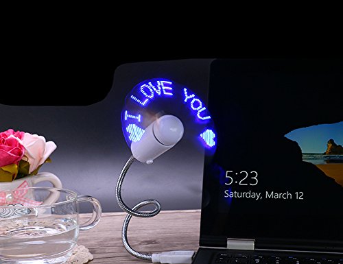 Ciaoed Mini USB LED Kreativ Cool Uhr Lüfter Einstellbare Flexible Schwanenhals Zeitanzeige Kühlventilator für PC Laptop - 2