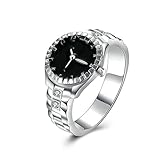 Ring Schwarz Viking Ringe Damen Dezent Damen 925 Sterling Silber Ringe Silber Armbanduhr Form Schwarz Gr. 52 (16.6) Jahr Süß Ring