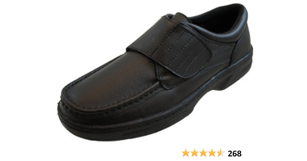 wide fit mens canvas shoes velcro fastening