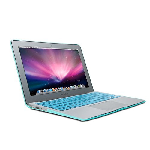 GMYLE(R) Hartschalenhülle 4-in-1, Hülle und Tastaturschutz aus Silikon, gummibeschichtet, transparenter Bildschirmschutz für MacBook Air, 11 Zoll, Türkis - 2