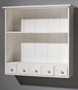 Küchenregal HWC-C49, Haushaltsregal Regal, Vintage Mit 5 Schubladen 32x65x13cm Natur P81447 X2